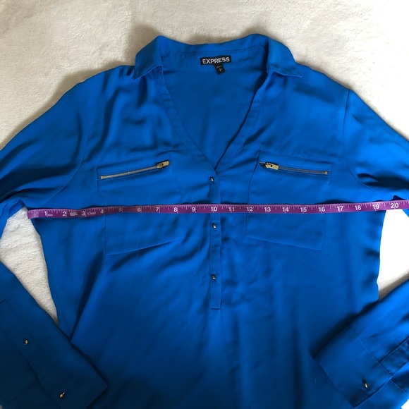 Express blue button down blouse - Picture 6 of 8